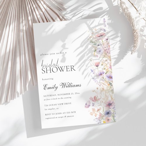 Summer Colorful Wildflower Bridal Shower Invitation