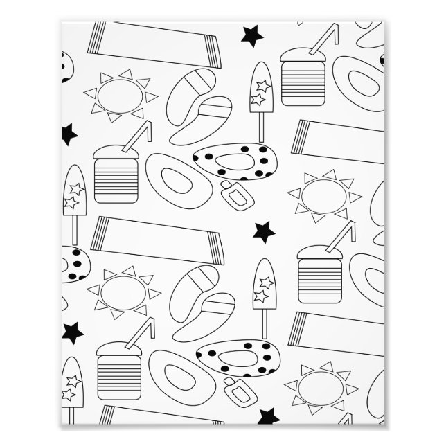 Summer Coloring Mat Beach Theme Photo Print (Front)