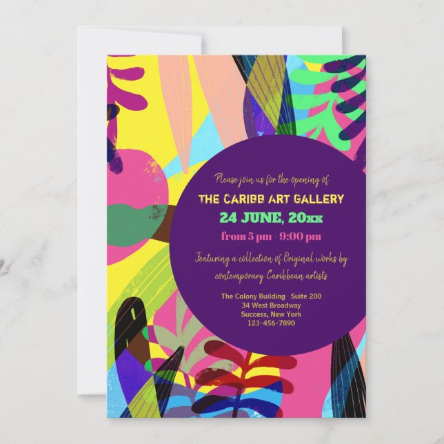 Summer Colors Art Gallery Opening Announcement (Front)