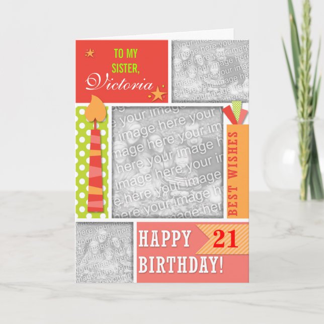 Summer Colors Birthday Personalized Photocard Card (Front)