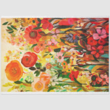 Summer Colors Flower Abstract Painting Decoupage