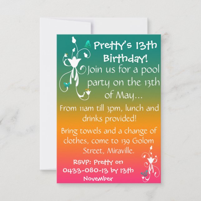 Summer Colors Invite (Front)