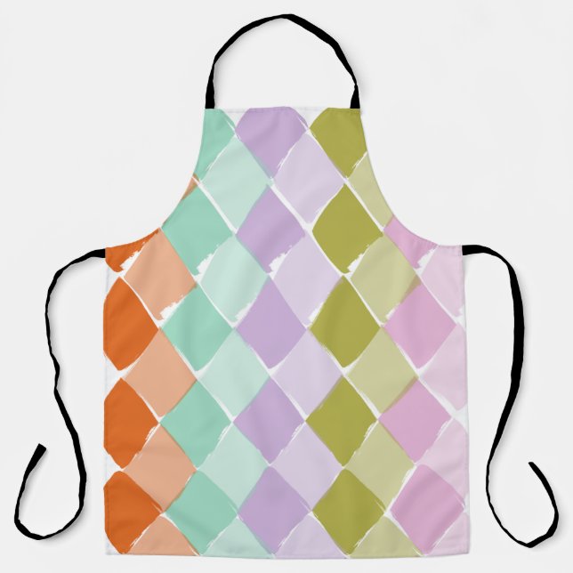 Summer colors pattern diamond Apron (Front)