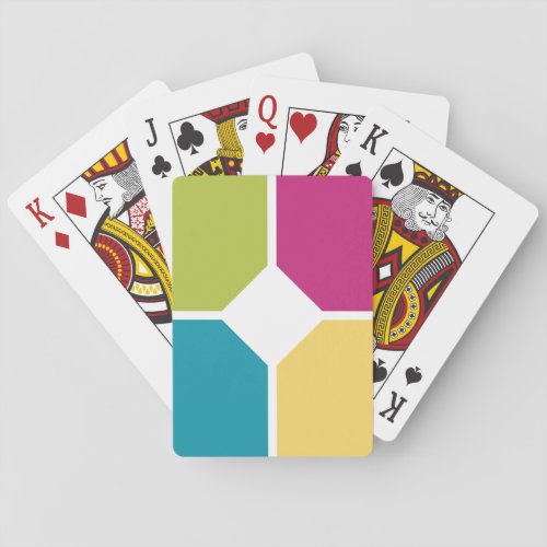 SUMMER COLORS Quadrants Optional MONOGRAM Poker Cards