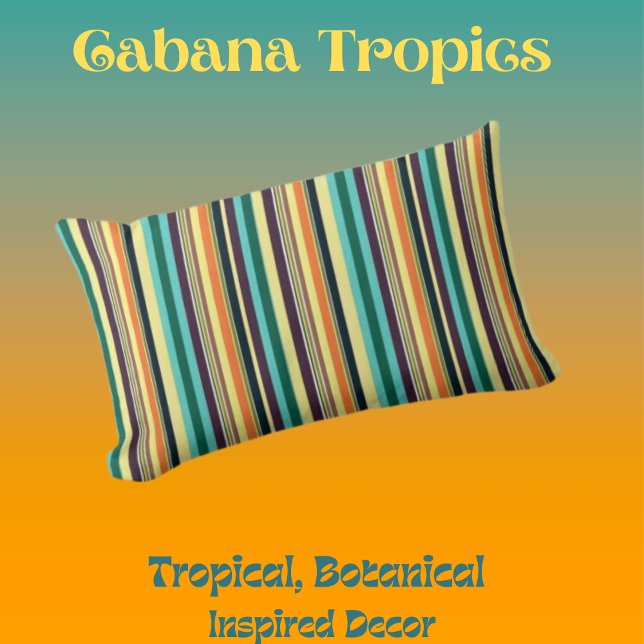 Summer Colors Stripes  Lumbar Pillow (Creator Uploaded)