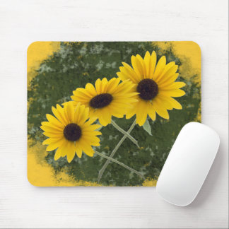Summer Colors with Triple Sunflower Photograph Mouse Pad