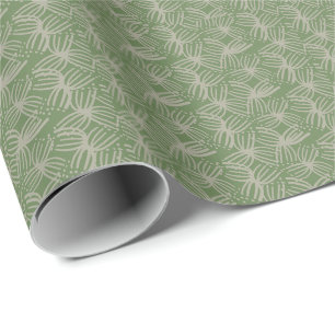 Summer Contemporary abstract bloom lime green dark Wrapping Paper