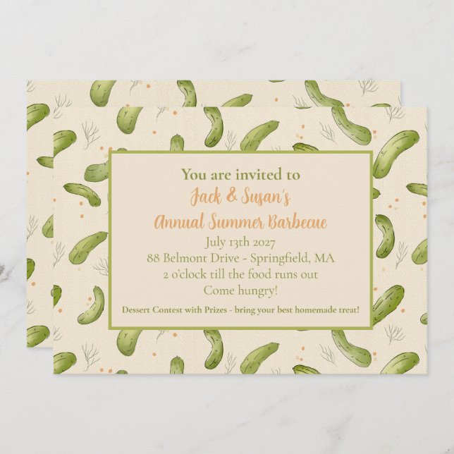 Summer Cookout Barbecue Invitation (Front/Back)