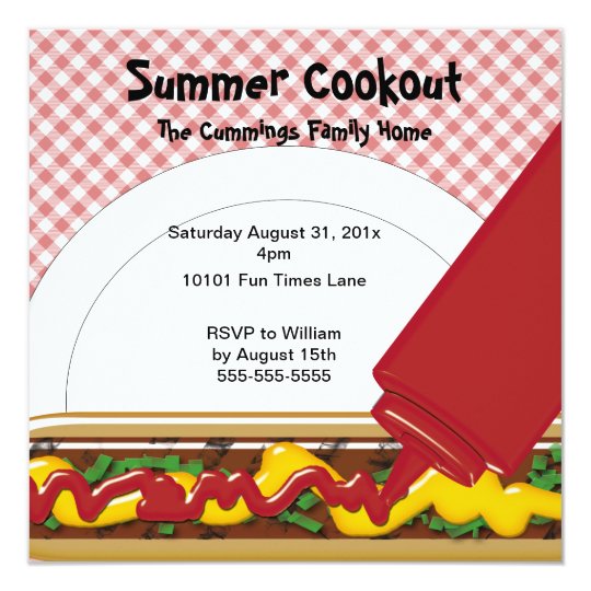 summer cookout invitation zazzle com