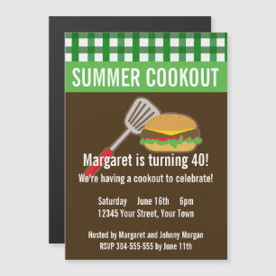 Summer Cookout Magnetic Invitation
