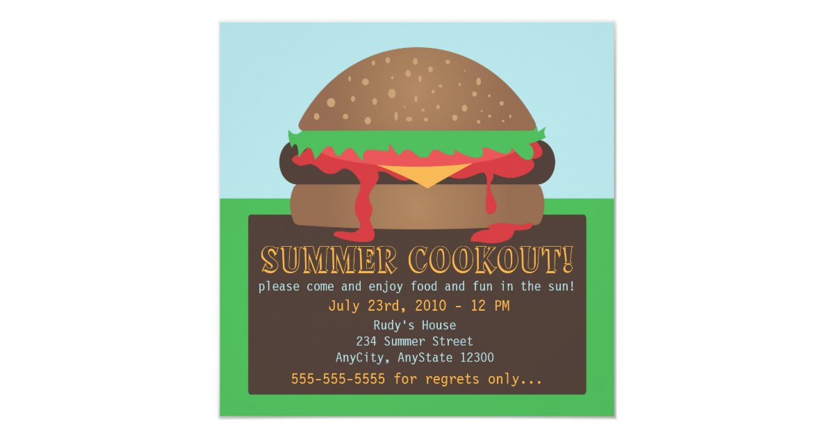 Summer Cookout Party Invitation | Zazzle.com