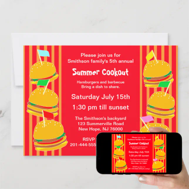 Summer Cookout Party Invitation Zazzle