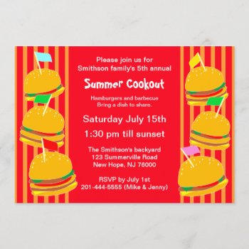 Summer Cookout Party Invitation by pixibition at Zazzle