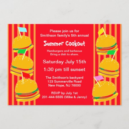 Summer Cookout Party Invitation