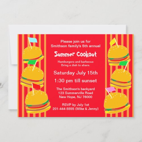 Summer Cookout Party Invitation