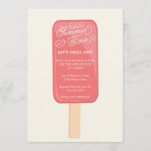 Summer Cookout Party Invitation - Popsicle
