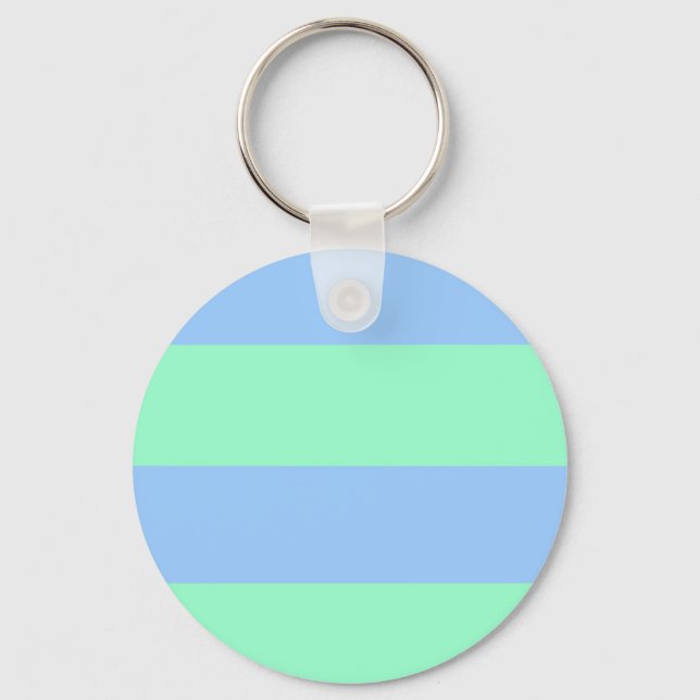 Summer Cool (Classic Blue and Green Stripes) Keychain (Front)