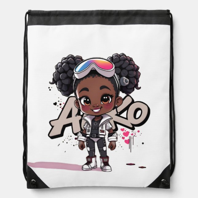 Summer Cool Joy ~ AiKo Kids Drawstring Bag (Front)