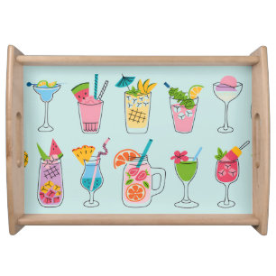 Summer Coolers Serving Tray w/Natural Handle