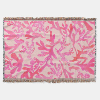 Summer Coral Pattern Throw Blanket