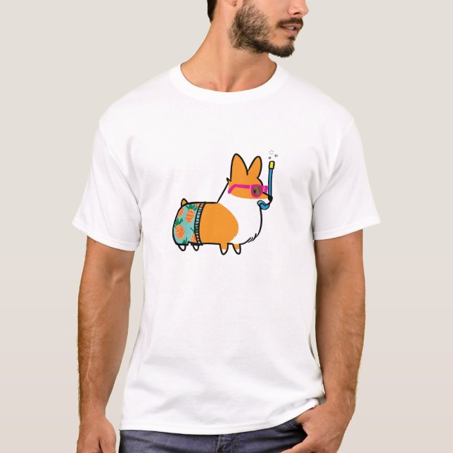 Summer Corgi Pineapple Shorts Shirt (Front)