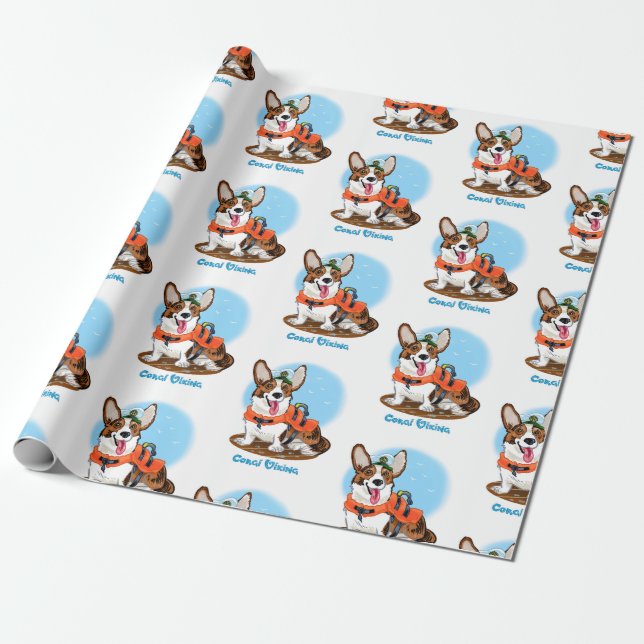 Summer Corgi Wrapping Paper (Unrolled)