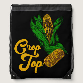 Summer  Corn Crop Top Farmer Farming Corn Lover Drawstring Bag