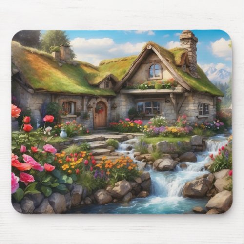 Summer Cottage In The Mountains Mouse Pad