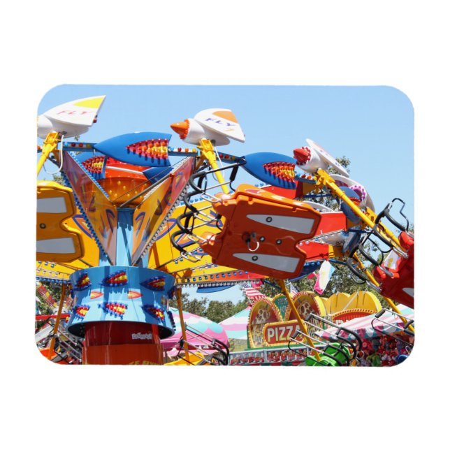 Summer County Fair Ride Fun Colorful Photo Magnet (Horizontal)
