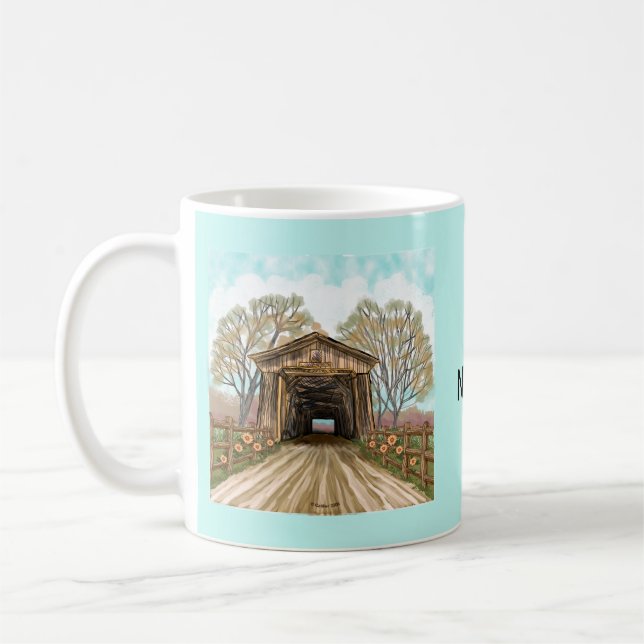 Summer Covered Bridge Coffee Mug (Left)