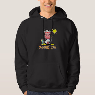 Summer Cow On The Beach With Sunglasses Hoodie
