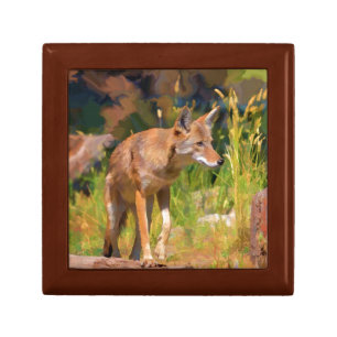 Summer Coyote Wildlife Painting Gift Box