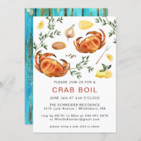 Summer Crab Boil | Low Country Boil Cookout  Invitation