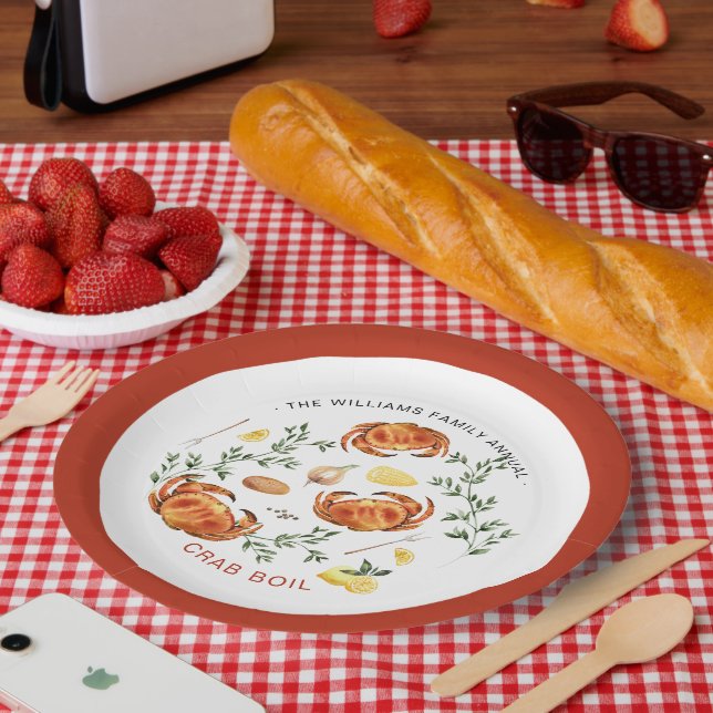 Summer Crab Boil | Low Country Boil Cookout Paper Plates (Picnic)