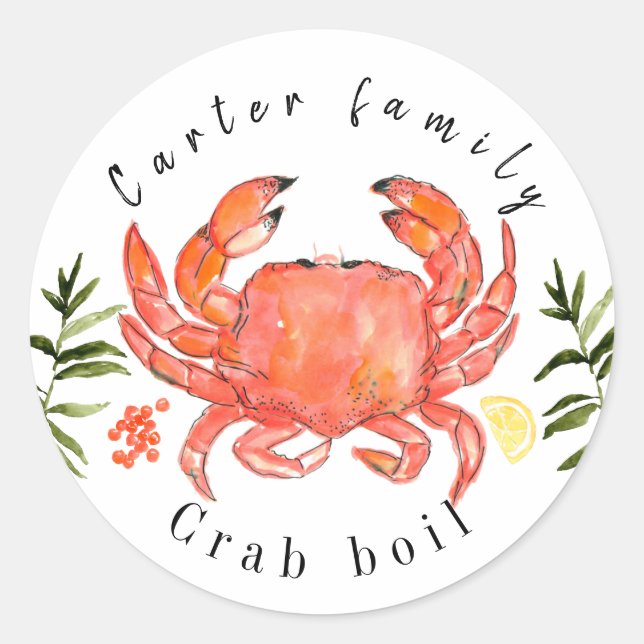 Summer crab boil party sticker (Front)