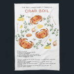 Summer Crab Boil | Recipe Heirloom Tea Towel<br><div class="desc">Clambake, Lobster Bake, Lobster Boil, Crawfish Bake, Crawfish Boil, Low Country Boil, Fish Fry, and Oyster Roast all mean seafood yumminess. For a unique gift, make a batch of goodness right from one of grandma's treasured recipes, and gift along with a heirloom tea towel printed with the same recipe. Turn...</div>