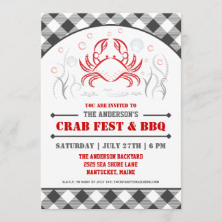 Summer Crab Fest & BBQ Party Invitation