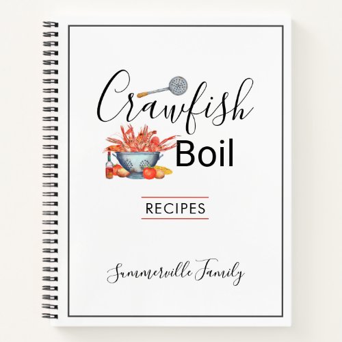 Summer Crawfish Boil Family Cookout Recipes Notebook