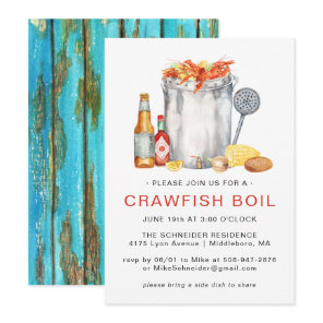 Summer Crawfish Boil | Low Country Boil Cookout Invitation