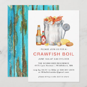 Summer Crawfish Boil Low Country Boil Cookout Invitation