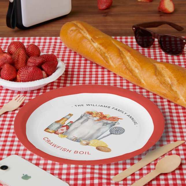 Summer Crawfish Boil | Low Country Boil Cookout Paper Plates (Picnic)
