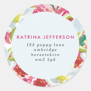 Summer Crush Rose Return Address Label