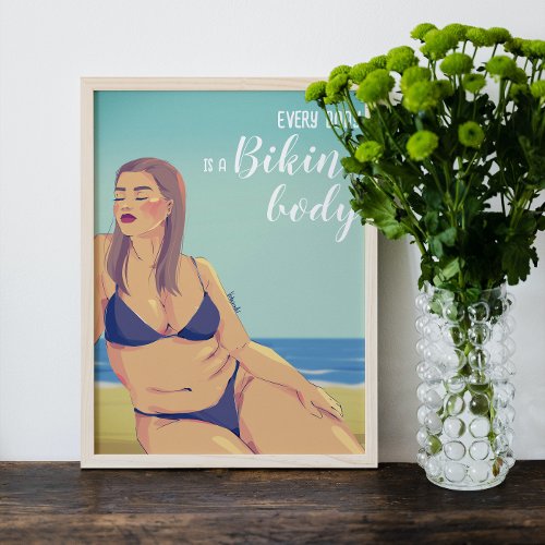Summer Curvy Woman Bikini Poster