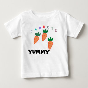 Summer Cute Carrots Yummy Baby Gray T-Shirt