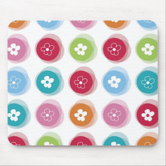 Summer Cute Daisy Flower Fuzzy Dots Colorful Fun Mouse Pad