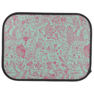 Summer cute floral pattern car mat