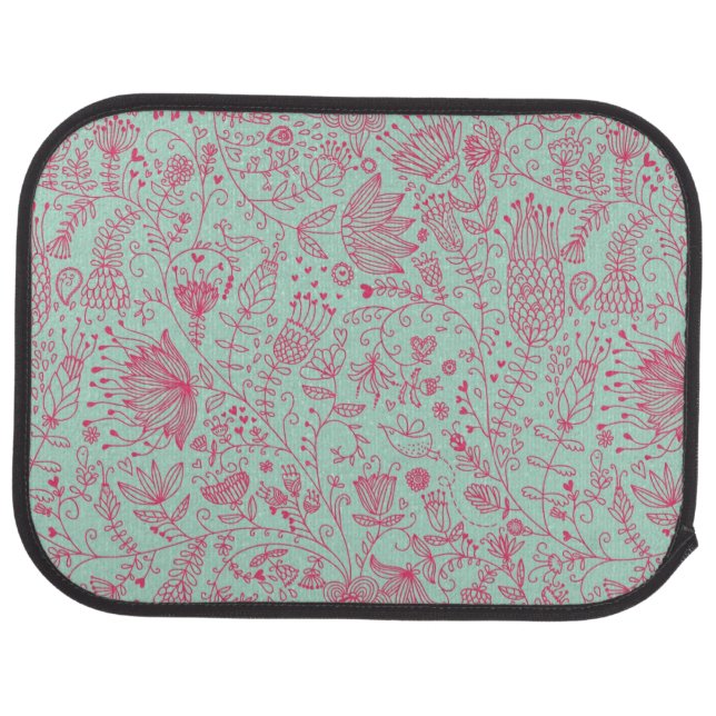 Summer cute floral pattern car mat (Rear)