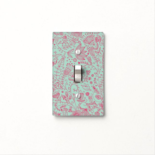 Summer cute floral pattern light switch cover (In Situ)