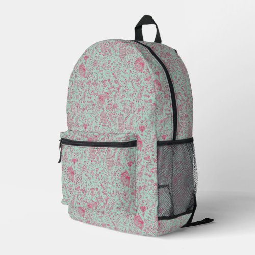 Summer cute floral pattern printed backpack