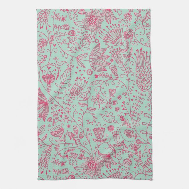Summer cute floral pattern towel (Vertical)